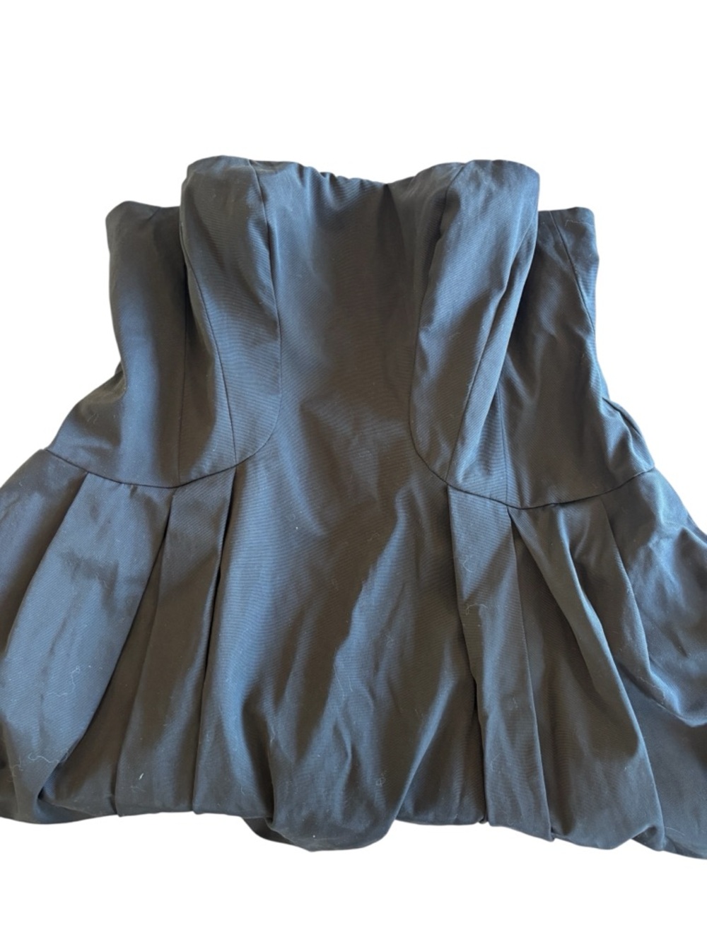 David Dixon Strapless Black Dress Pleated Corset LBD Plus Size 16 - Picture 3 of 10